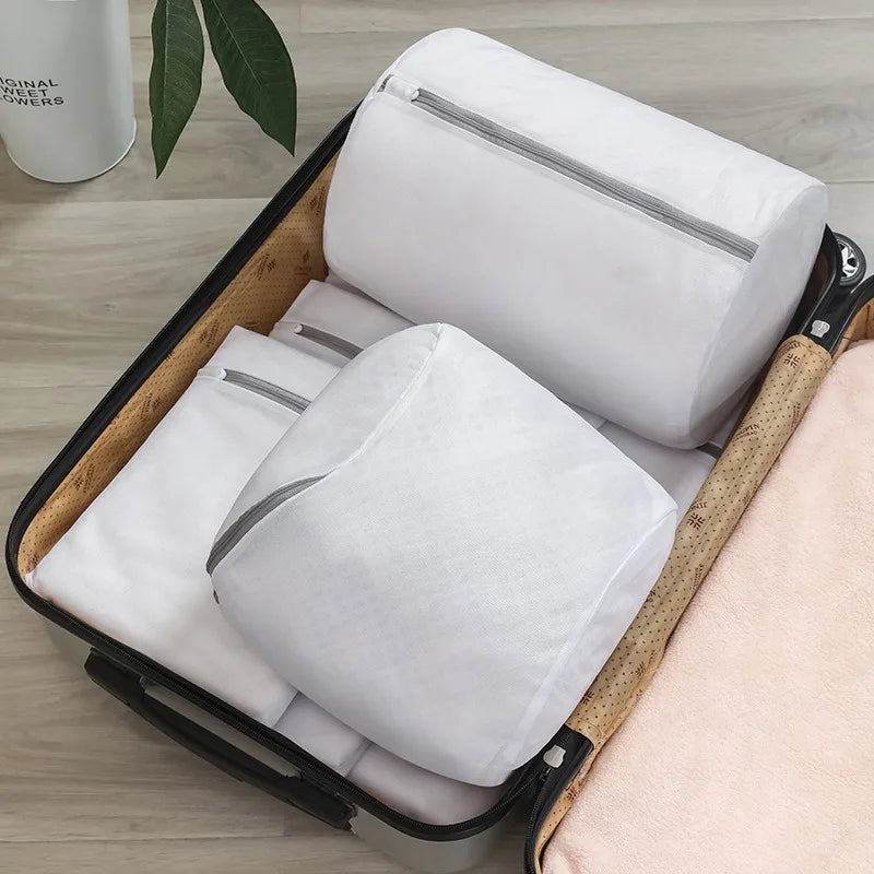 Mesh Shoe Washing Bag with Zipper – Reusable Laundry Bag for Shoes & Delicates