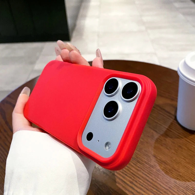 Luxury Matte Silicone Case for iPhone 15–17 Series – Soft-Touch Candy Color Cover with Raised Camera & Screen Protection