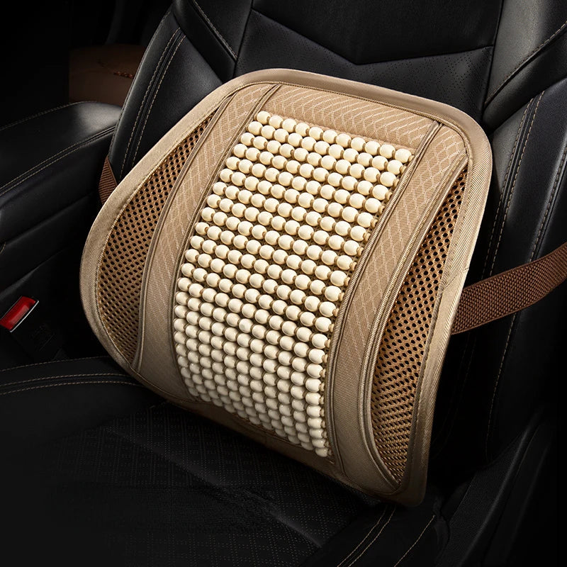 Wooden Bead Car Seat Cushion – Breathable Summer Seat Cover for Cars & SUVs