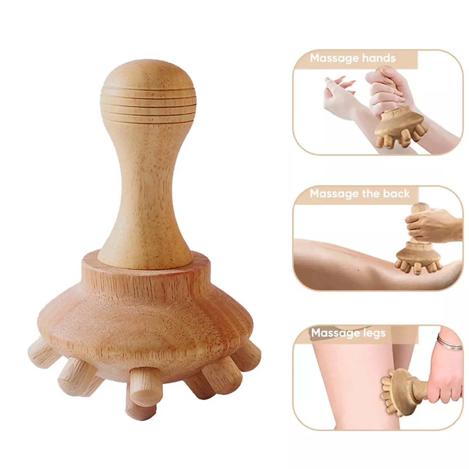 Wooden Gua Sha Body Massager – Beech Wood Maderotherapy Massage Tool