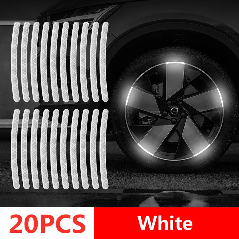 Reflective Car Safety Strips – Wheel Hub & Door Handle Warning Stickers