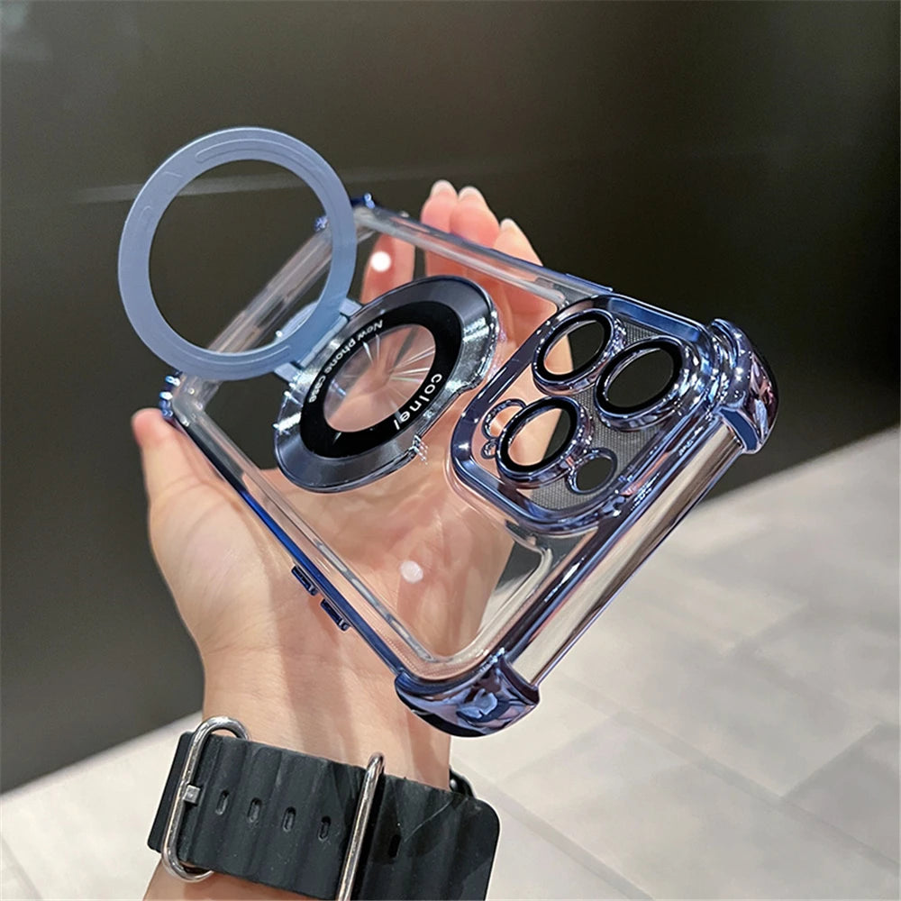 Magnetic Clear iPhone Case with Kickstand