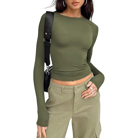 Women’s Long Sleeve Slim Fit Crew Neck Top