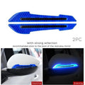 2-Piece Car Rearview Mirror Reflective Stickers – Carbon Fiber Safety Warning Decals & Decorative Mirror Strips