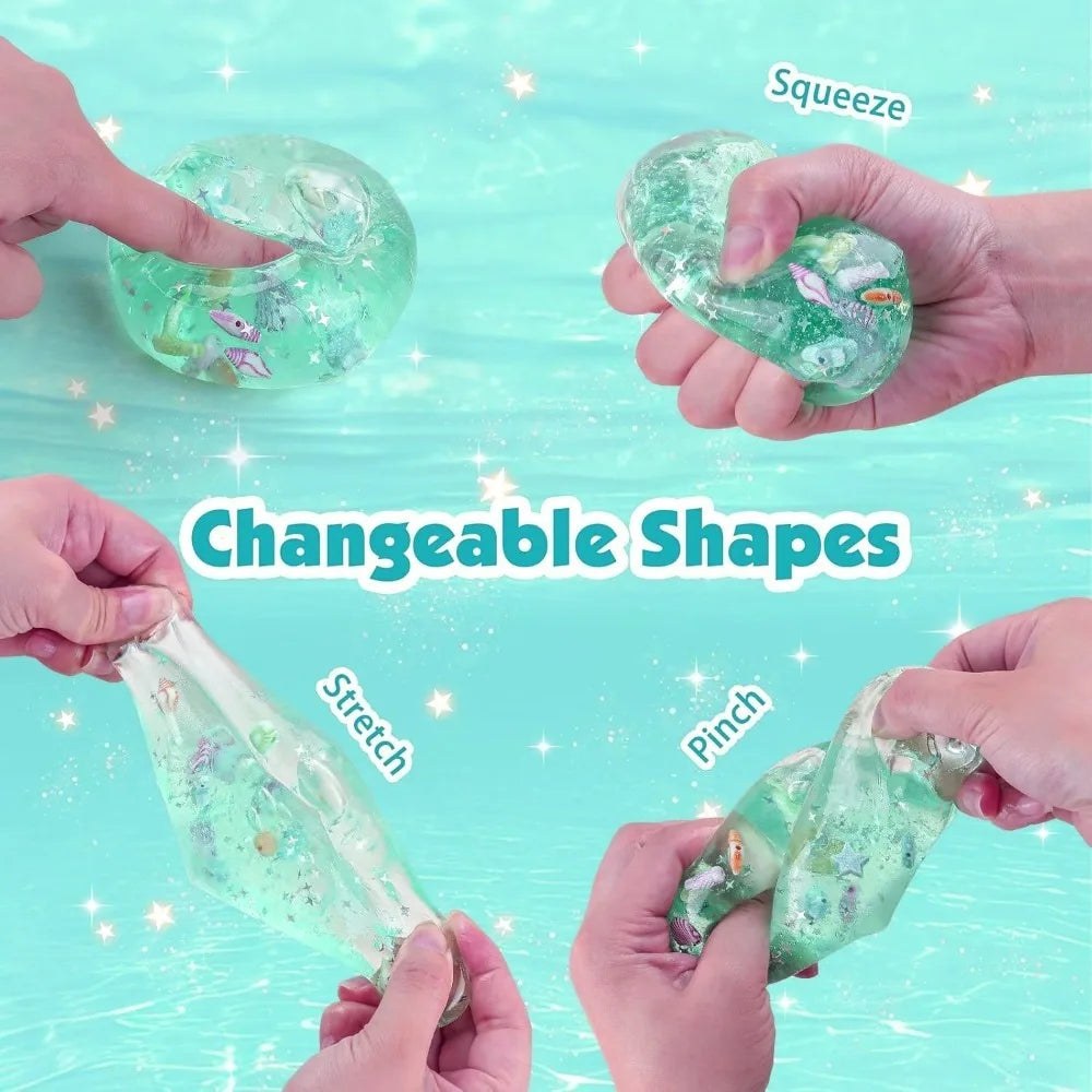 AURELLE Ocean Squishy Stress Ball Cube – Slow-Rising Sensory Fidget Toy