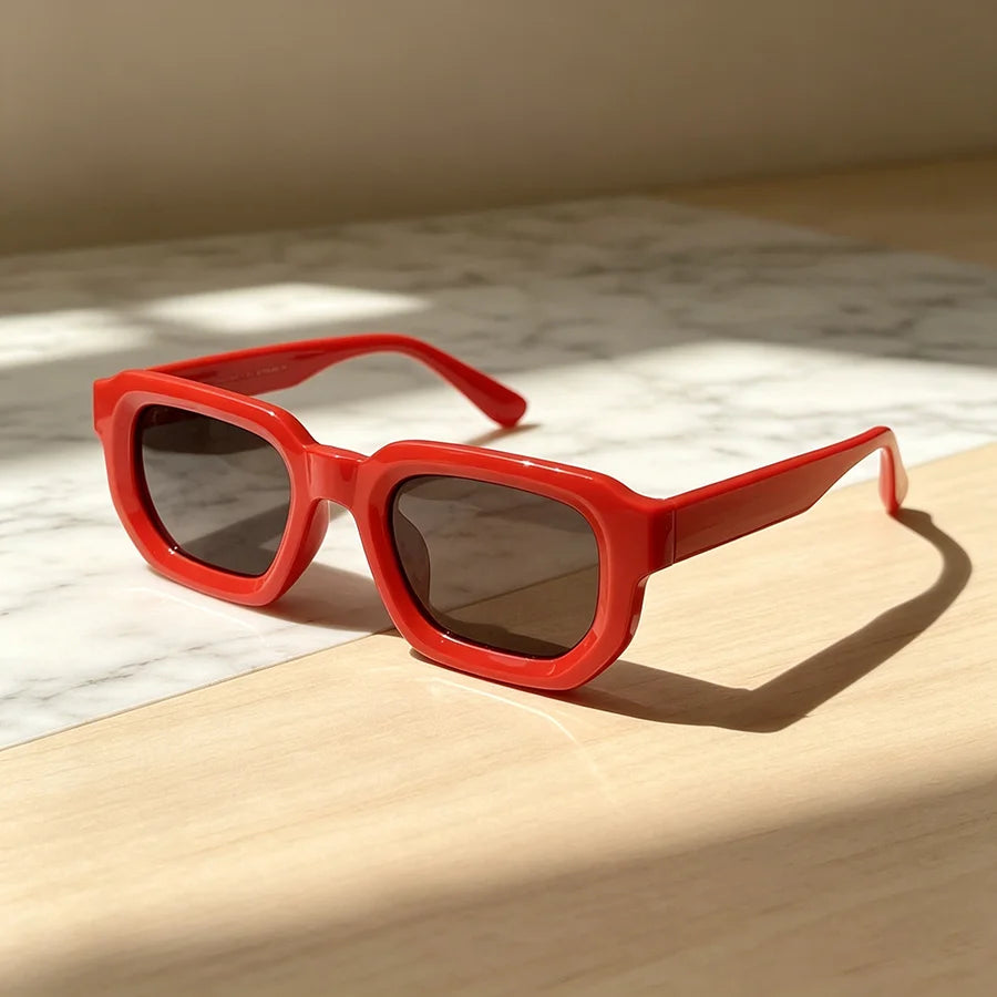 6-Piece Retro Rectangle Sunglasses Set – Lightweight Fashion Eyewear for Women & Men