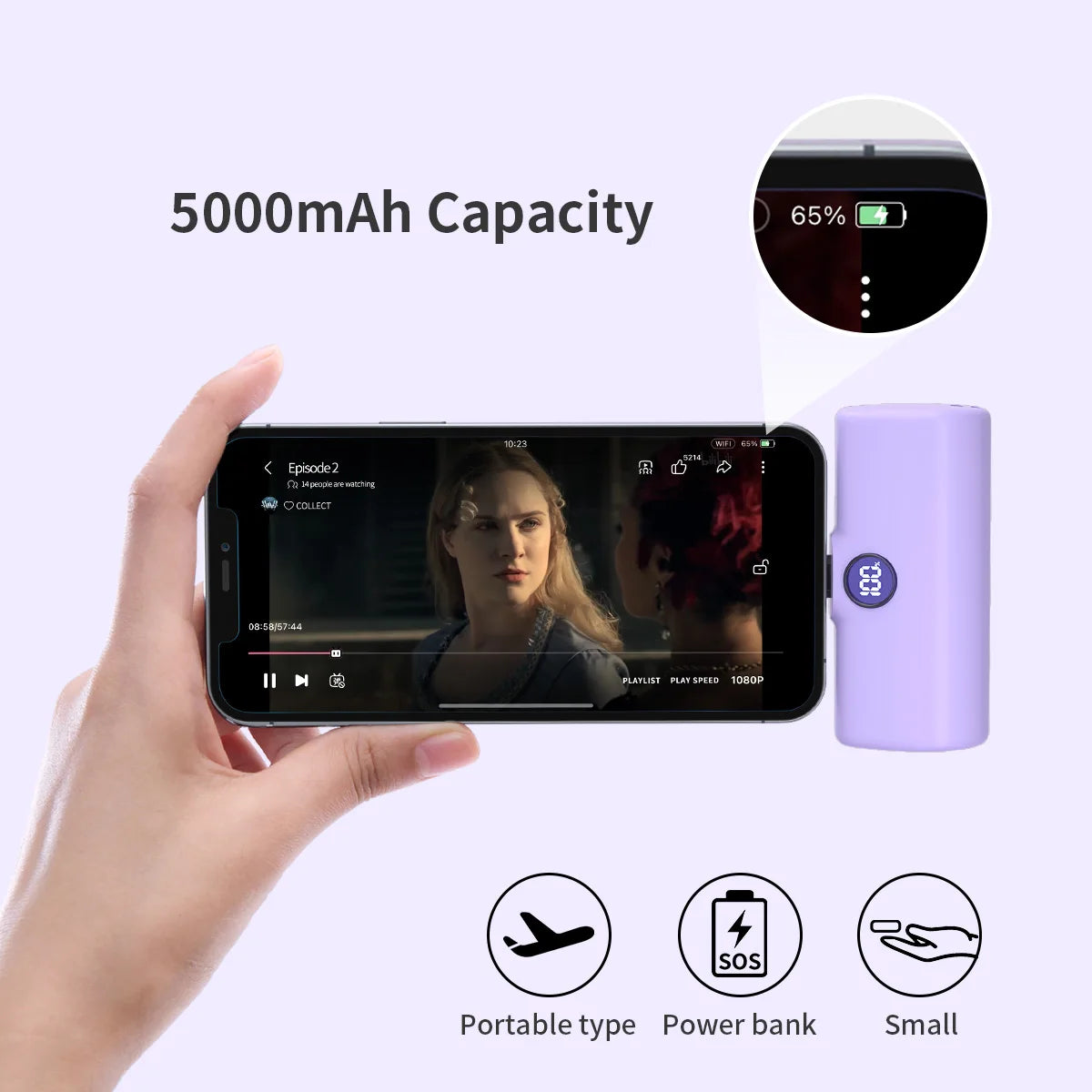Mini 5000mAh Fast Charging Power Bank | Portable USB-C & Lightning Charger