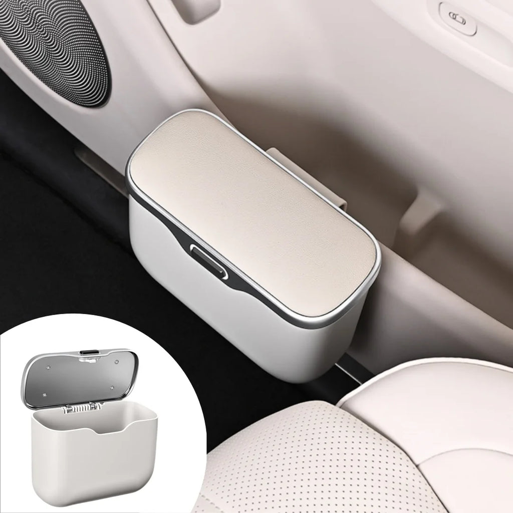 Multifunctional Car Trash Can with Lid – Hanging Leak-Resistant Storage Bin