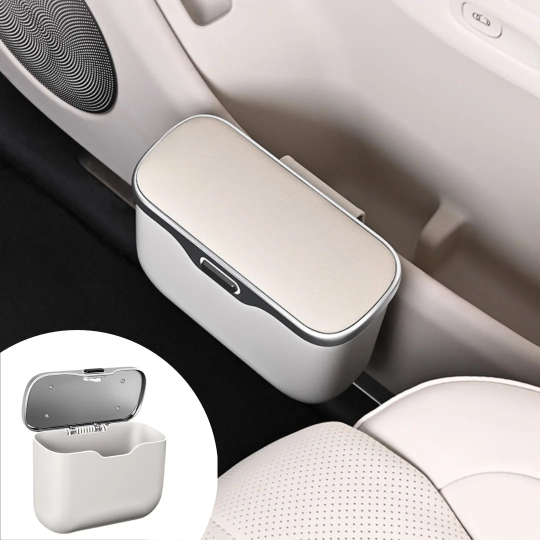 Multifunctional Car Trash Can with Lid – Hanging Leak-Resistant Storage Bin