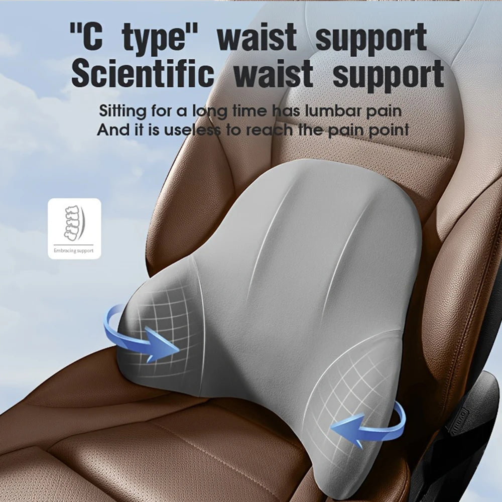 Memory Foam Car Neck Pillow – Ergonomic Headrest & Neck Support Cushion