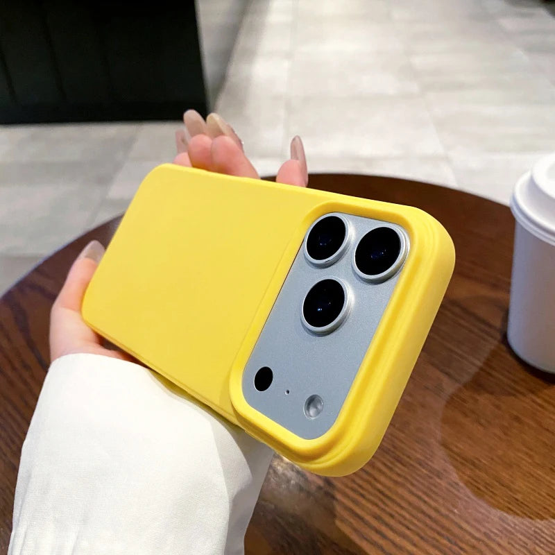 Luxury Matte Silicone Case for iPhone 15–17 Series – Soft-Touch Candy Color Cover with Raised Camera & Screen Protection