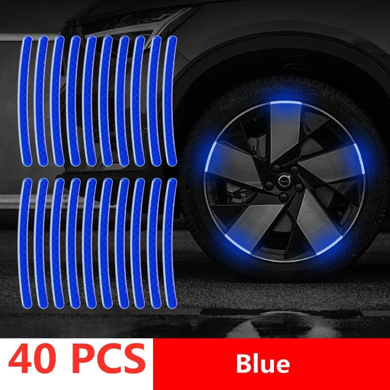 Reflective Car Safety Strips – Wheel Hub & Door Handle Warning Stickers