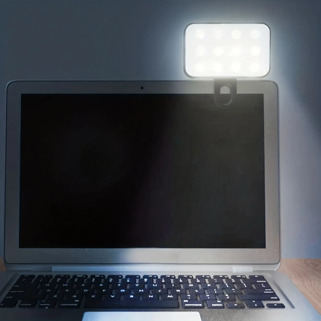 Portable Rechargeable Selfie Fill Light – Clip-On LED Light with 3 Color Modes