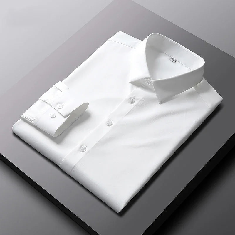 AURELLE Men's Long Sleeve Wrinkle-Resistant Casual Shirt – Business Casual Style