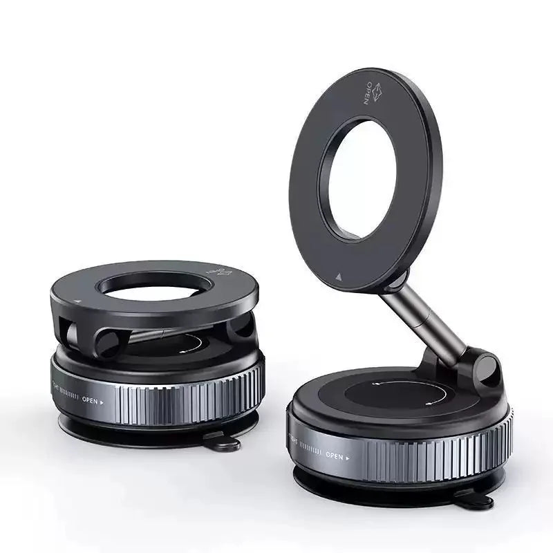 360° Magnetic Car Phone Mount – Foldable Vacuum Suction Dashboard & Windshield Holder