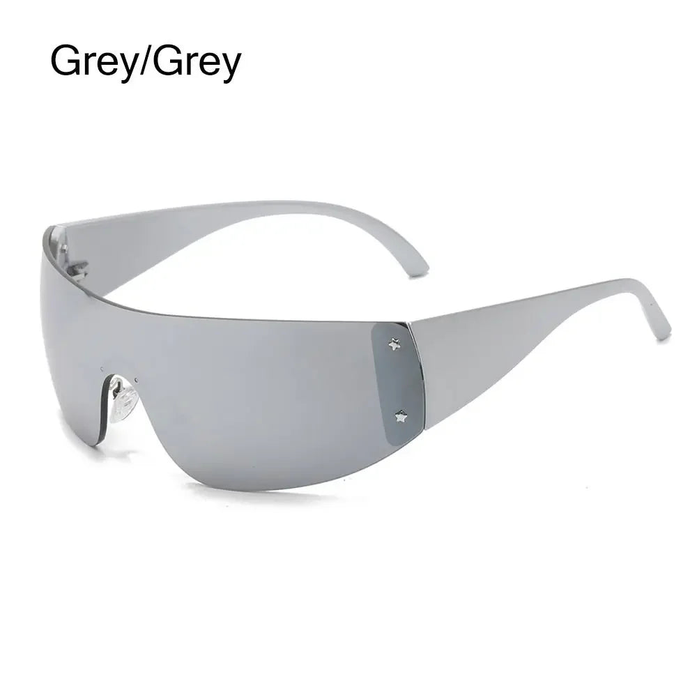 Y2K Rimless Wraparound Sunglasses – UV400 Shield Eyewear for Women & Men