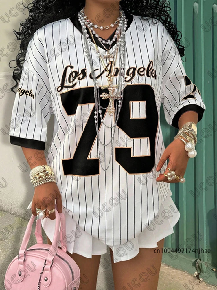 Women’s Los Angeles 79 Oversized Football Jersey T-Shirt