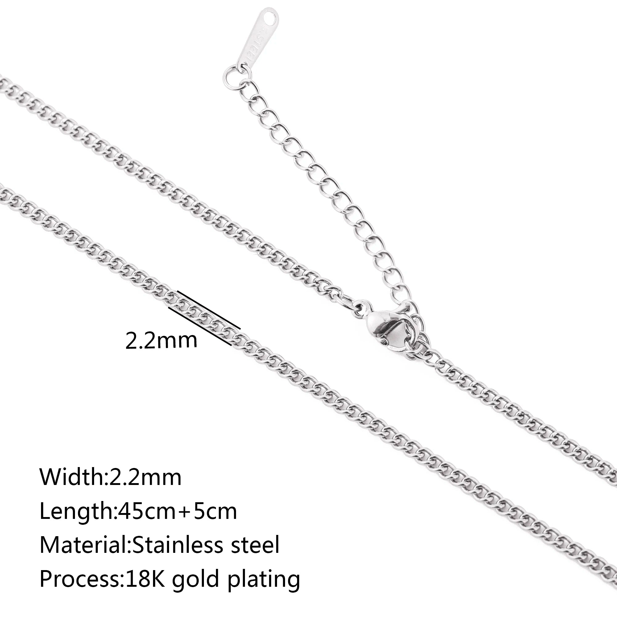 5-Piece 18K Gold PVD Stainless Steel Chain Necklace Set