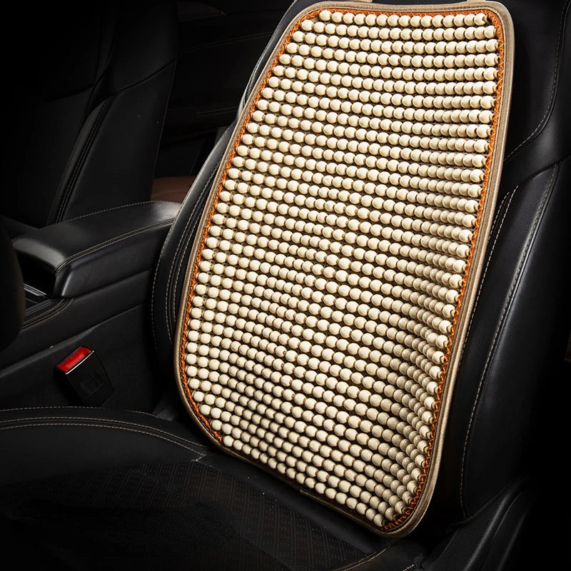 Wooden Bead Car Seat Cushion – Breathable Summer Seat Cover for Cars & SUVs
