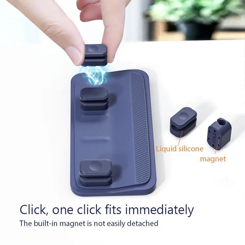 Multipurpose Magnetic Organizer Desktop Cable Clip Mouse Wire Protector Cord Winder Self-Adhesive Fixed USB Charging Line Holder