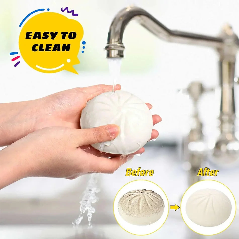 Dumpling Squishy Stress Toy – Slow-Rising Soft Fidget with Mini Steamer