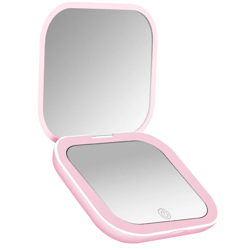 Product Title LED Compact Makeup Mirror with Lights – 1X/2X Magnifying Portable Travel Mirror