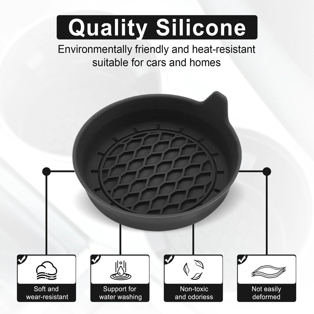 2/4-Pack Silicone Car Cup Holder Coasters – Universal Non-Slip Cup Holder Inserts