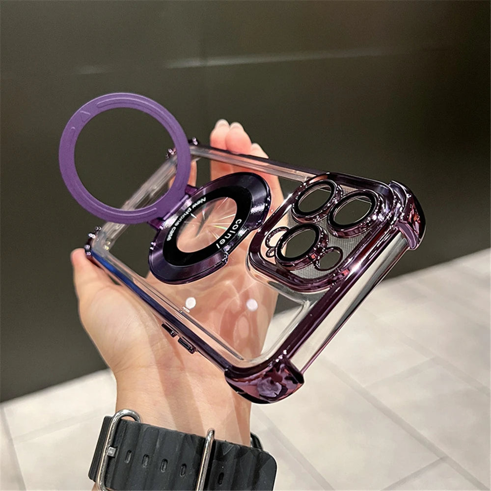 Magnetic Clear iPhone Case with Kickstand