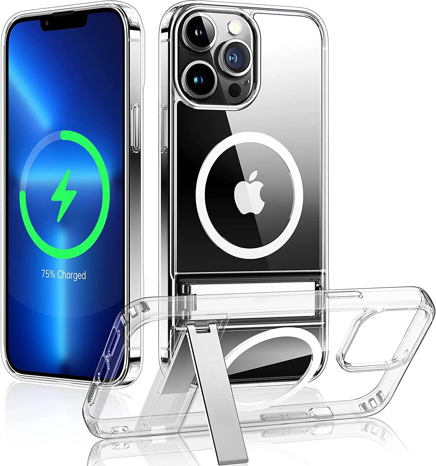 Clear Magnetic iPhone Case with Kickstand – MagSafe Compatible