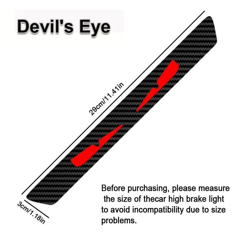 Monster Eyes Car Tail Light Sticker – Devil Eye Rear Brake Light Decal, Carbon Fiber Style Automotive Decoration