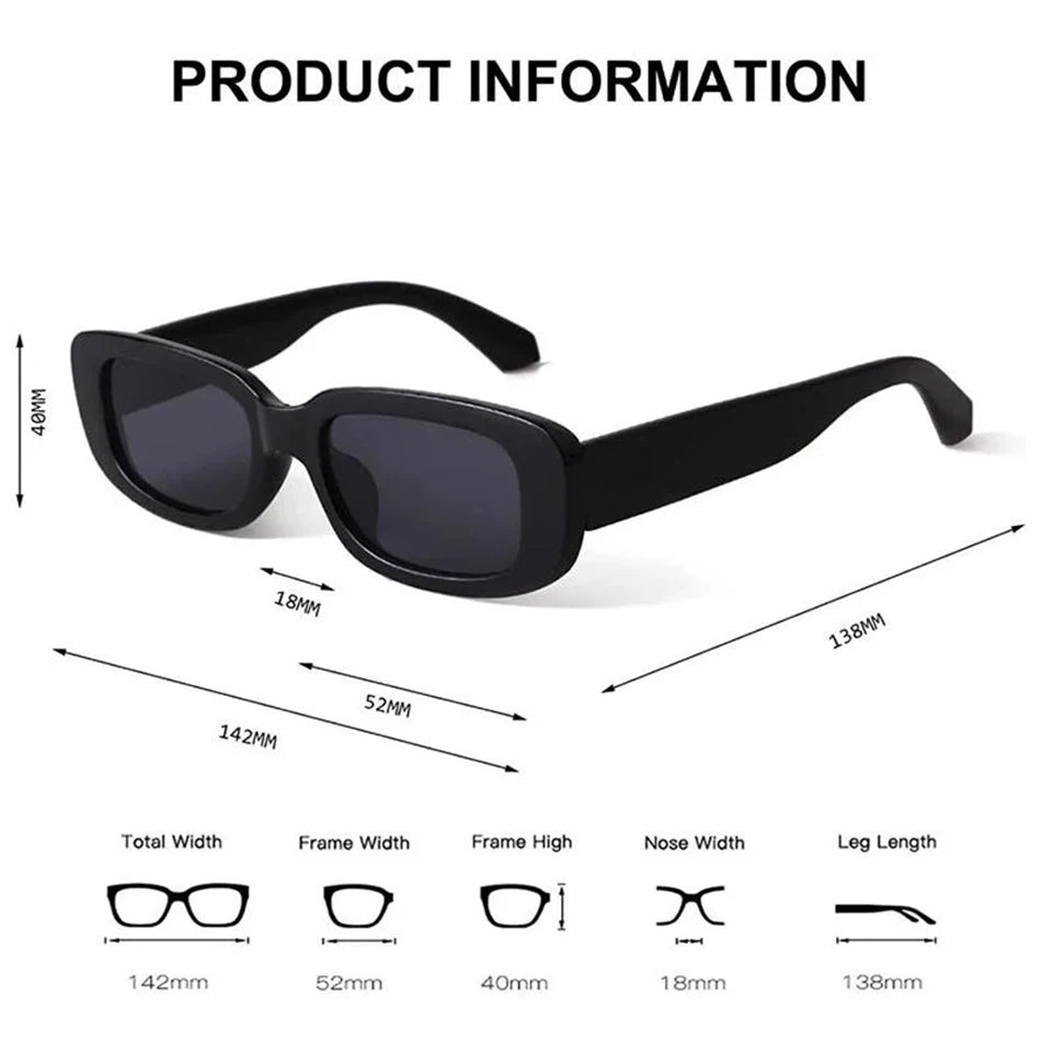 Retro Rectangle UV400 Sunglasses – Vintage Fashion Eyewear for Women & Men