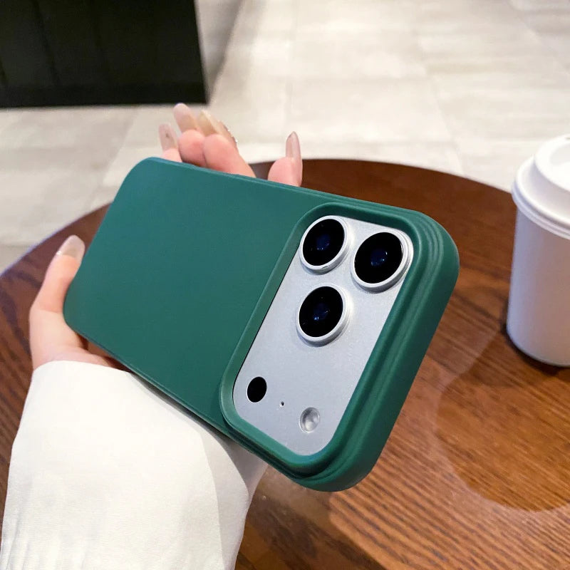 Luxury Matte Silicone Case for iPhone 15–17 Series – Soft-Touch Candy Color Cover with Raised Camera & Screen Protection