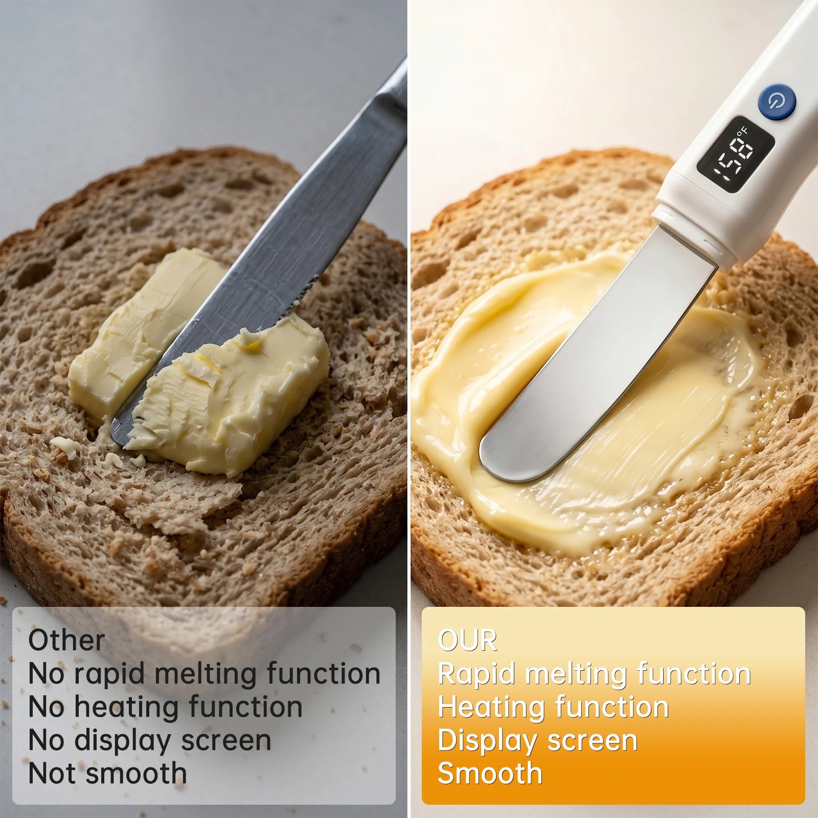 USB Rechargeable Heated Butter Knife – Electric Butter Spreader