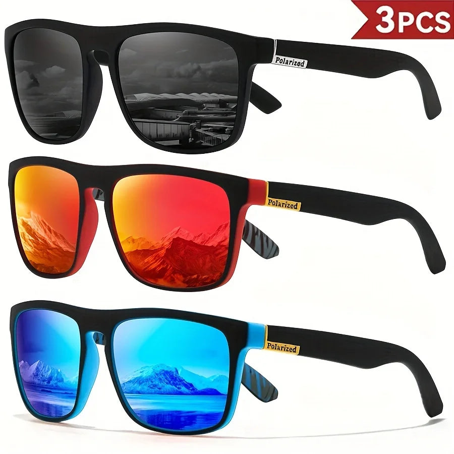 Classic Polarized Square Sunglasses – UV400 Lightweight Sports Eyewear for Driving, Fishing & Cycling