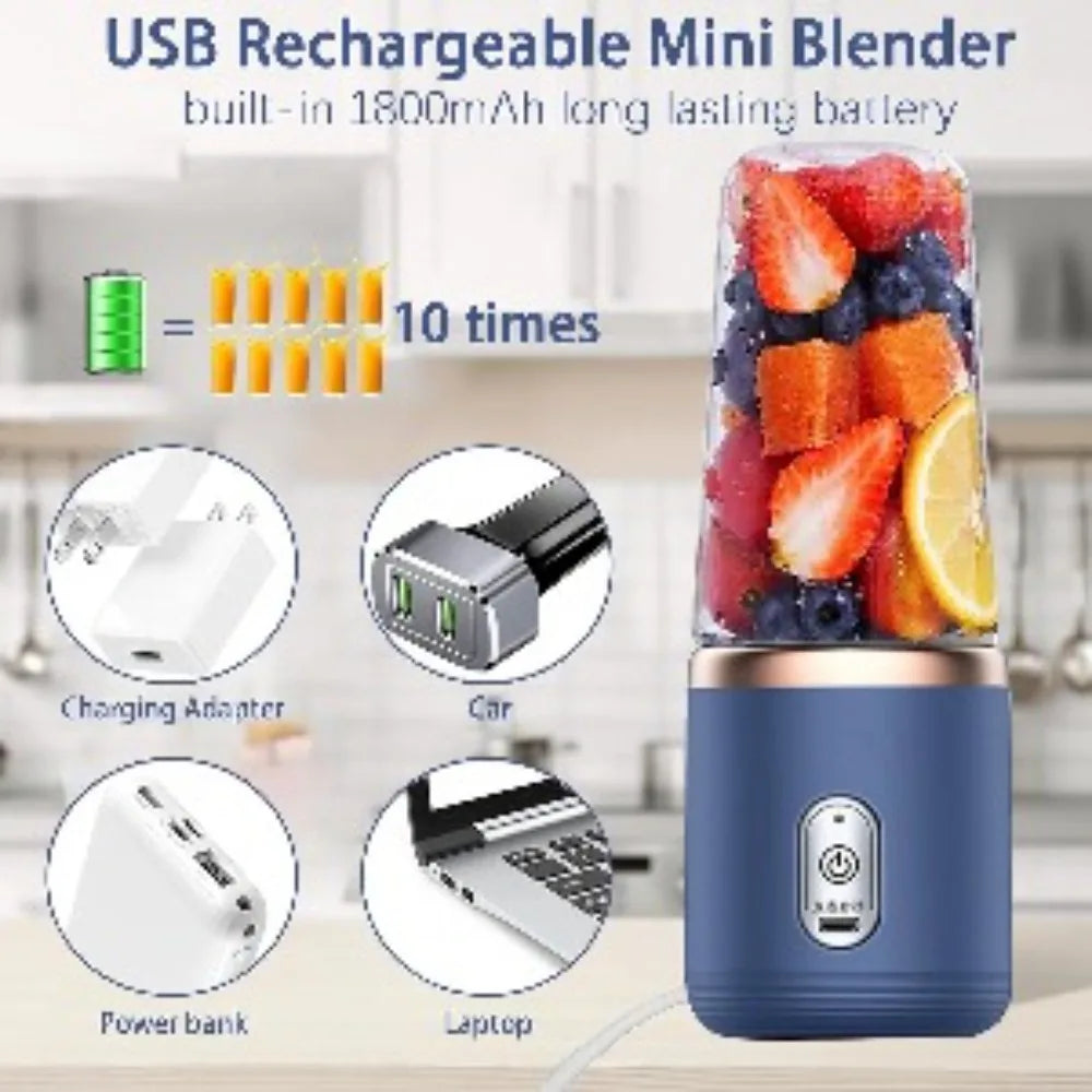 AURELLE Portable Personal Blender – 400ML USB Rechargeable Smoothie Maker