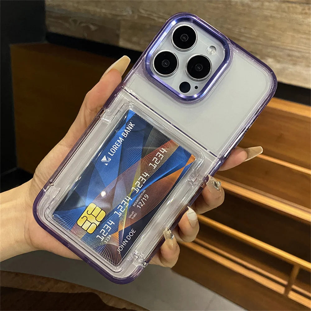 Clear Card Holder Phone Case – Shockproof Wallet Case for iPhone
