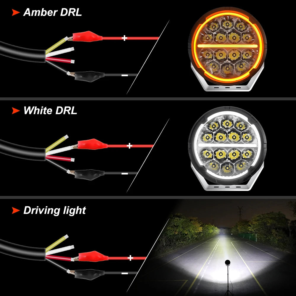 BraveWAY 6.5 inch Led Driving Light for Offroad Truck UTV 4WD 4x4 for Toyota for Hummer for JEEP for Ford  9 inch LED Work Light