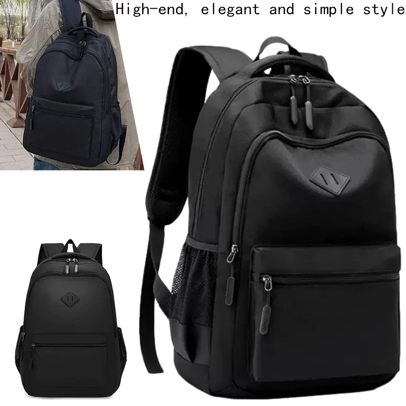 Large Capacity Black Backpack – Unisex Travel, School & Everyday Backpack