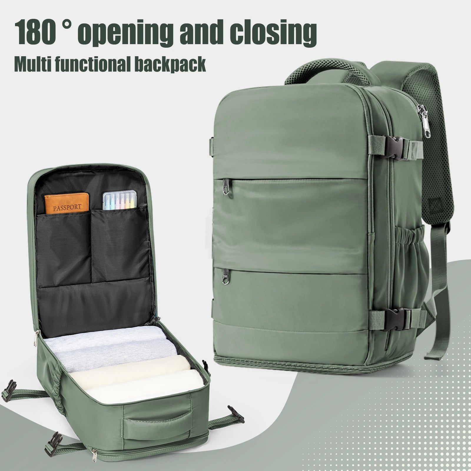 FLCC 40x30x20 Travel Backpack – Cabin Carry-On Laptop Backpack for Men & Women