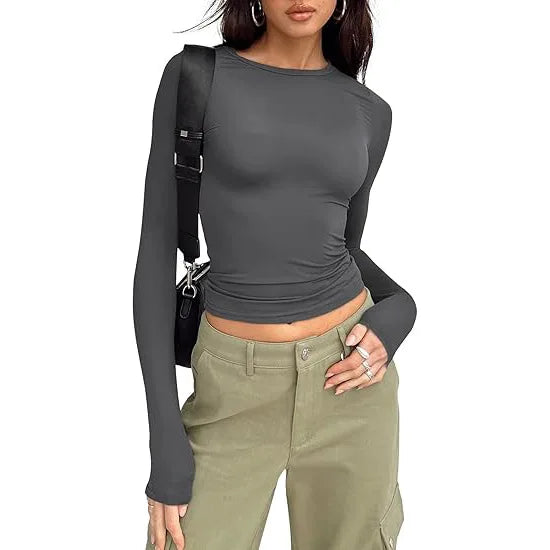 Women’s Long Sleeve Slim Fit Crew Neck Top