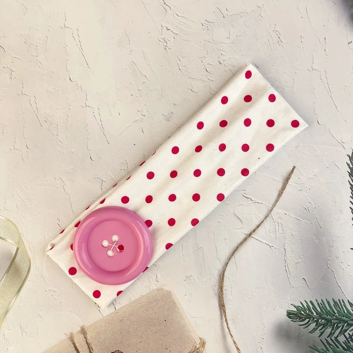 Y2K Retro Polka Dot Stretch Headband