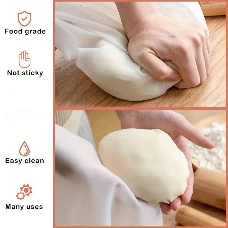 Food-Grade Silicone Dough Kneading Bag – Reusable Non-Stick Mixing Bag with Handle for Bread & Pastry