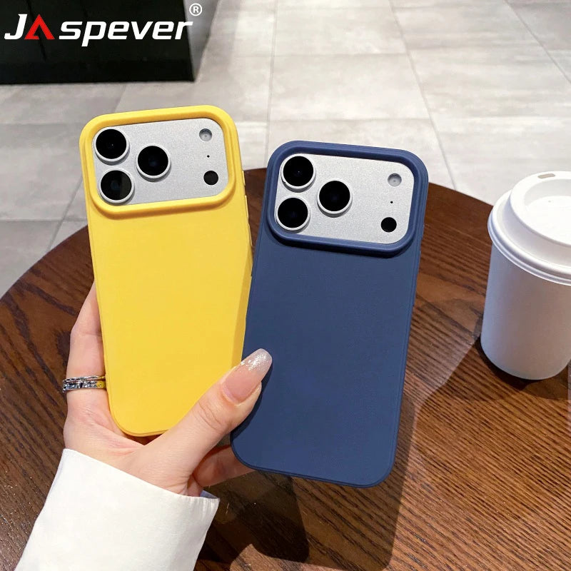 Luxury Matte Silicone Case for iPhone 15–17 Series – Soft-Touch Candy Color Cover with Raised Camera & Screen Protection