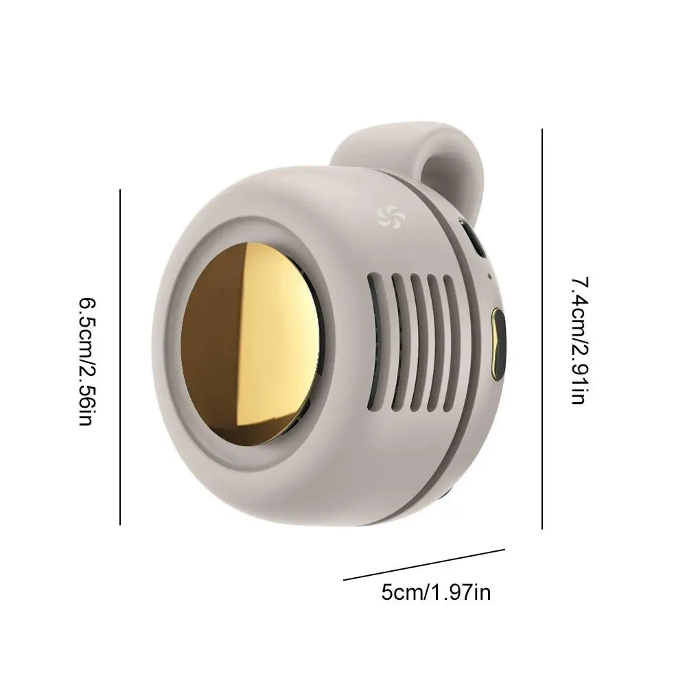 Portable Bladeless Clip-On Mini Fan – USB Rechargeable, 3-Speed Silent Cooling