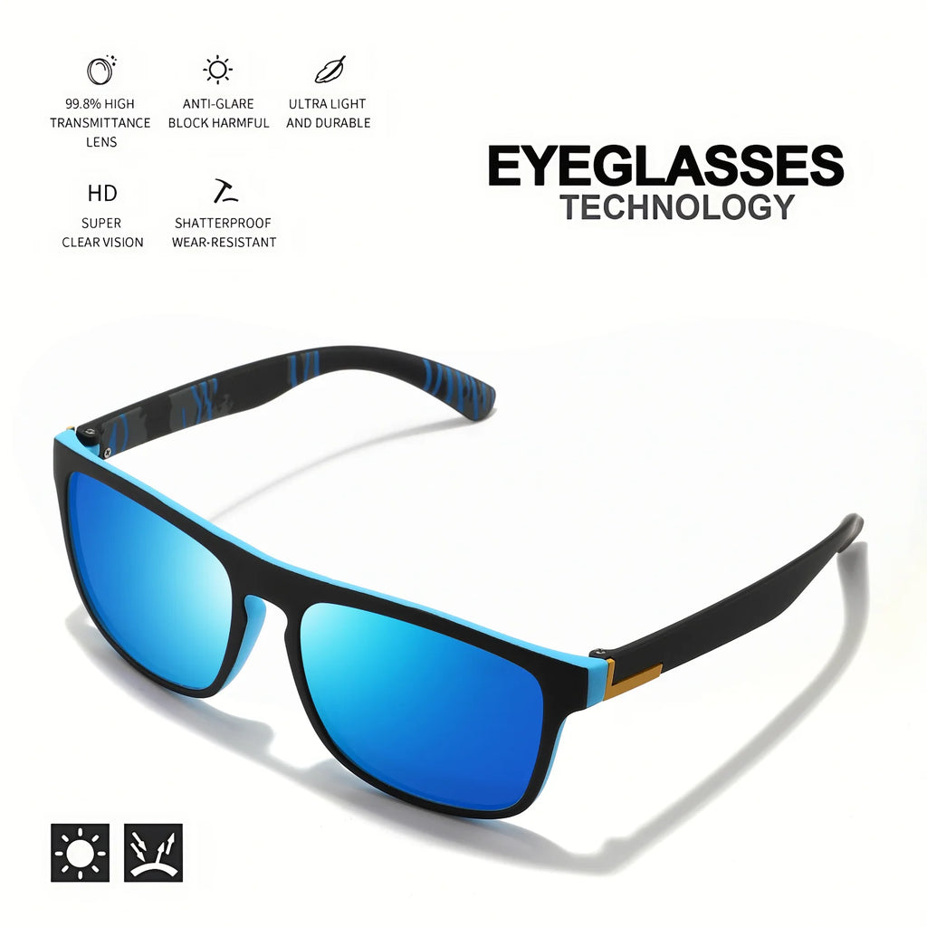 Classic Polarized Square Sunglasses – UV400 Lightweight Sports Eyewear for Driving, Fishing & Cycling