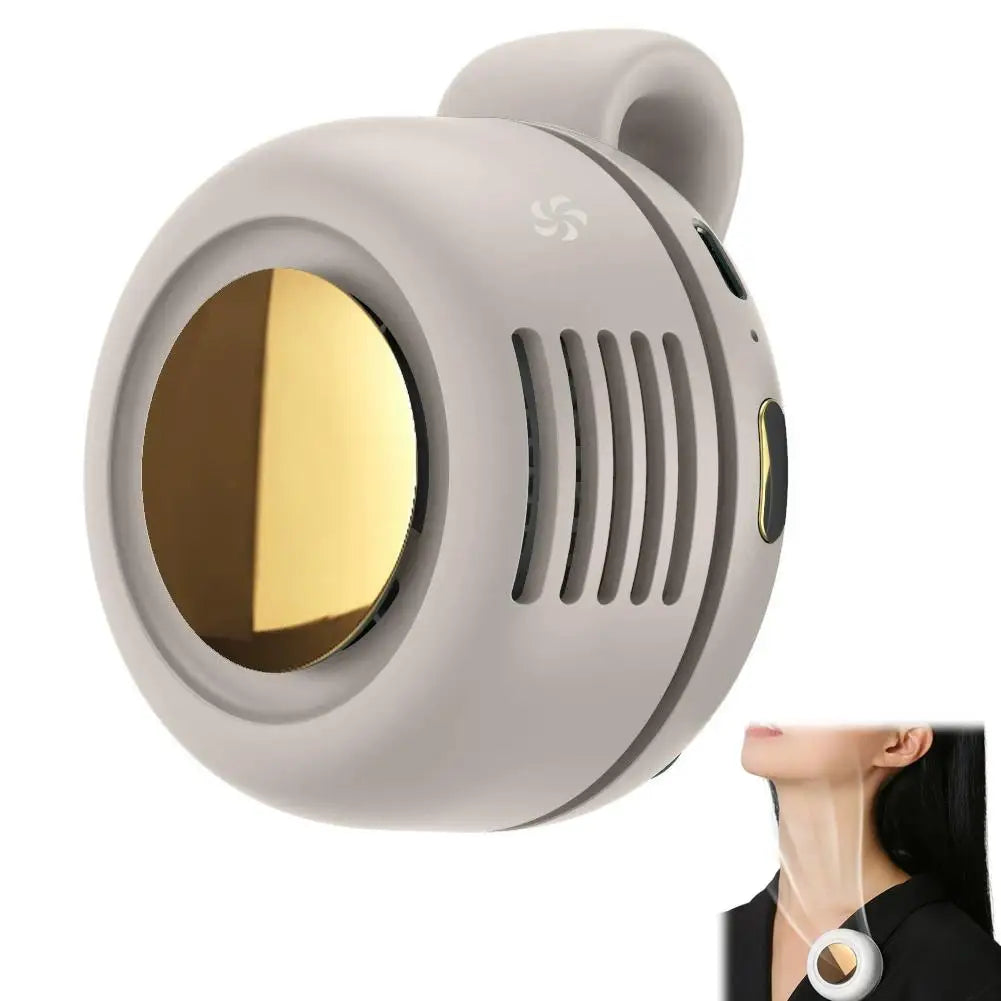 Portable Bladeless Clip-On Mini Fan – USB Rechargeable, 3-Speed Silent Cooling