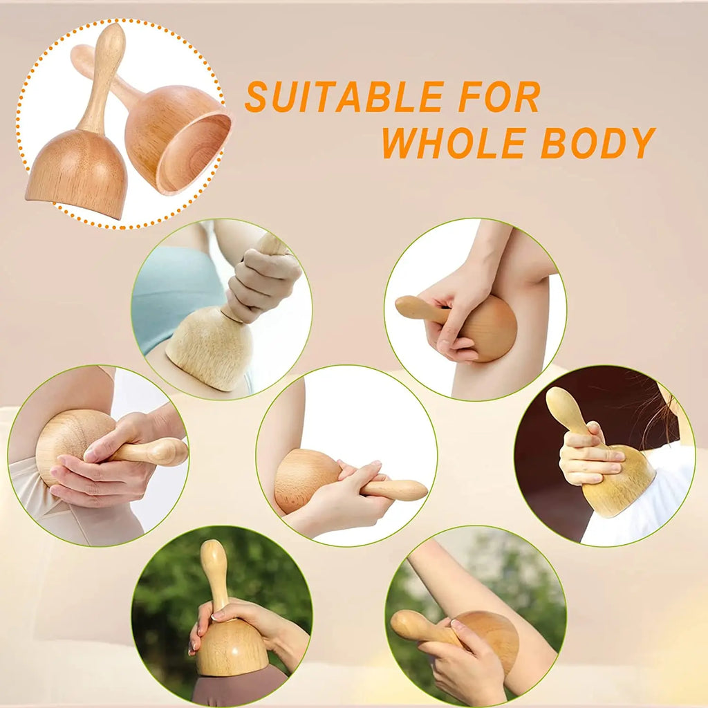 Wooden Gua Sha Body Massager – Beech Wood Maderotherapy Massage Tool