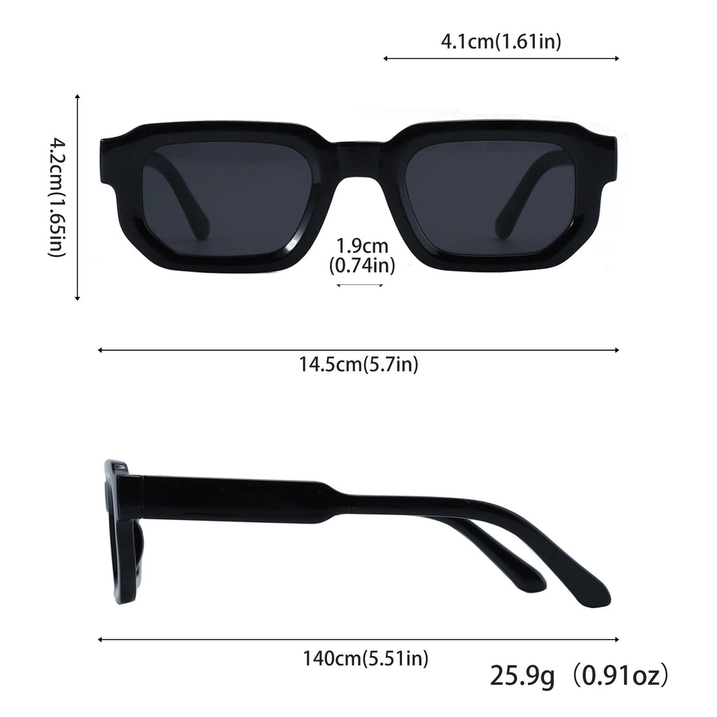 6-Piece Retro Rectangle Sunglasses Set – Lightweight Fashion Eyewear for Women & Men