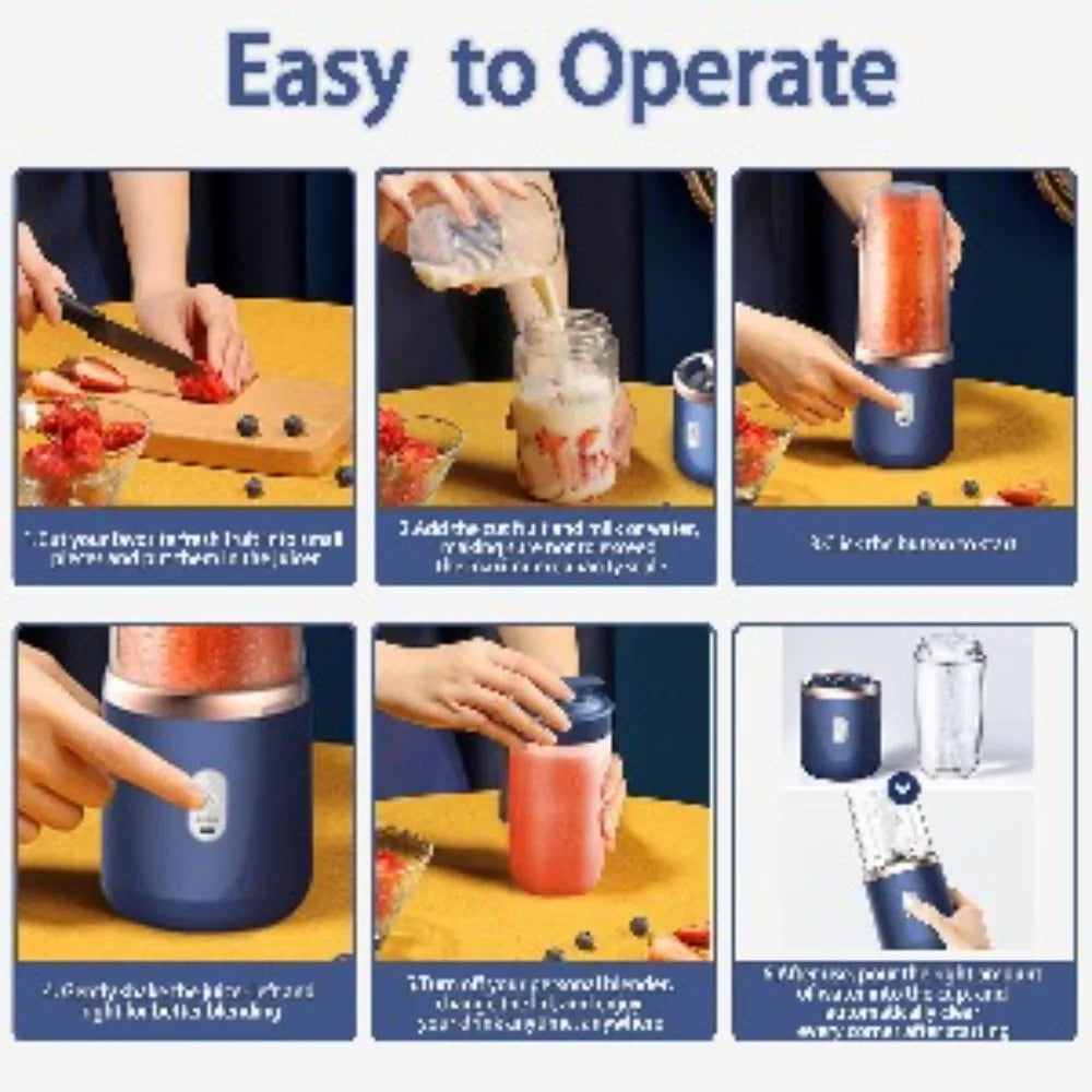 AURELLE Portable Personal Blender – 400ML USB Rechargeable Smoothie Maker