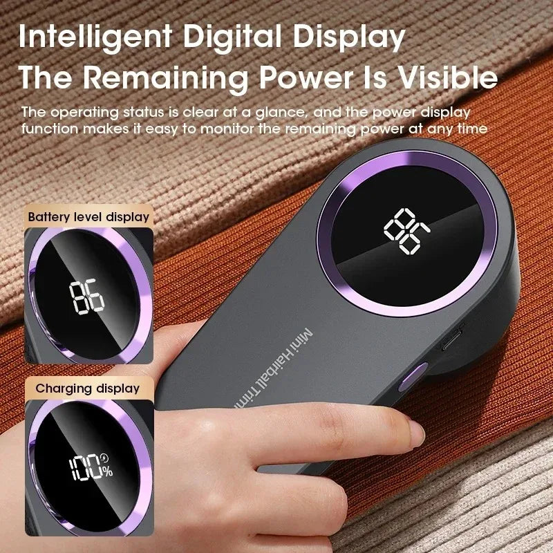 Portable Lint Remover Electric Fuzz Pellet Remover for Clothing LED Display Rechargeable for Clothes Fabric Shaver Fluff Remover